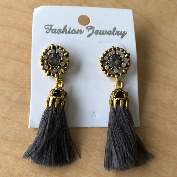 Golden Threads Jewelry - New Gray Tassel Earrings